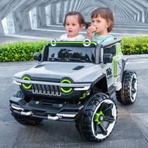 Childrens electric vehicle four-wheel four-wheel drive of differential lock in an off-road vehicle double men baby remote control toy car-seat adult stroller