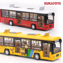 Caiper alloy car model sound and light return simulation bus double-decker bus voice music open door Childrens toys