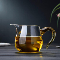Heat-resistant glass Road Cup high-grade tea divider with handle gilded side handle kung fu tea filter Cup lazy tea maker