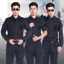Security black combat uniforms Spring and autumn training uniforms long sleeves security training special uniforms men and women