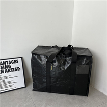 Black waterproof woven bag environmental protection tote bag moving bag quilt dust bag portable large capacity label storage bag