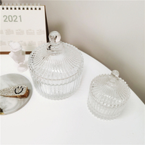 Home yurt candy jar crystal candle crystal with lid storage box ornaments glass jewelry box