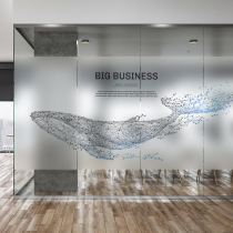 Geometric line animal glass film office aisle business light opaque electrostatic frosted decoration sticker