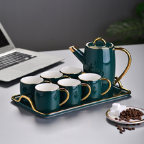Ceramic tea set cup set home living room coffee cup European small luxury Nordic teapot light luxury family set Cup