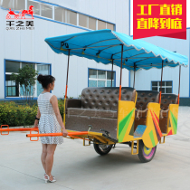 New Scenic Area Customized Three-row Sightseeing Wagyu painted inflatable wheel featured wheels Tourist Sightseeing Passenger tools