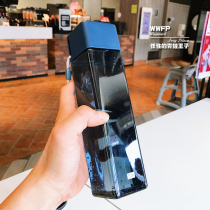 Portable space Cup Anti-drop water Cup square simple leak-proof Cup heat-resistant student kettle plastic cup sports fitness Cup