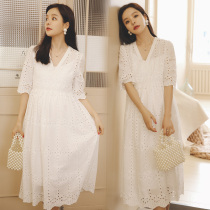 Maternity dress Summer maternity dress Summer long dress Spring and summer new high-end maternity dress Summer suit Summer dress