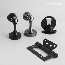 Zinc alloy Kinmen suction thickened 304 stainless steel primary-secondary hinge ground suction grey black wood door room door strong magnetic