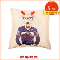 Heat transfer cotton new hot painting personalized custom creative photo gift advertising logo Nordic linen pillow