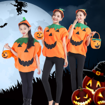 A Halloween adult child cosplay Ball performance of a pro-child clothing Costume Pumpkin Cloak Cape Performance Suit