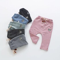 80-110 yards for spring and autumn male and female baby casual long pants striped large pp pants 1-2-3 years old baby boy sports pants