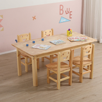 Early school tables and chairs kindergarten children Solid wood art training classes tables and chairs tutoring tables
