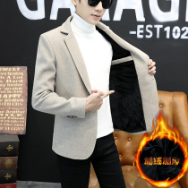 Small suit mens autumn and winter fashion set with Korean slim jacket casual suit thick handsome suit