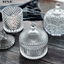 Crystal glass candy jar European decorative household sugar storage box storage jar wedding sugar tank sealed ornaments