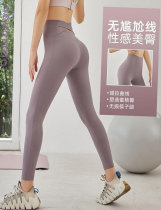 Korean yoga pants womens winter nude feel seamless buttocks plus velvet leggings high waist peach fitness sports trousers