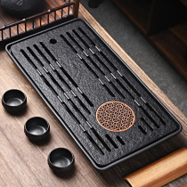 Wu Jinshi tea tray Household modern simple ceramic water storage and drainage double-use tea table dry foam tray small tea sea