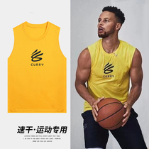 Curry new logo vest men loose quick-drying breathable shooting training basketball suit sports sleeveless waistless waistcoat T-shirt