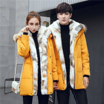 Rich Bird Long Down Jacket Men 2021 New Couple Size Winter Thick Rex Rabbit Hair Mens Youth Coat
