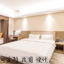 Hotel hotel furniture Bed boutique express business dormitory Apartment Guest room Bed and breakfast Double bed standard room full set of customization