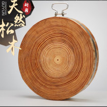 Pine thickened chopping board cutting board solid wood knife board kitchen household commercial meat cutting bone round whole wood vegetable pier