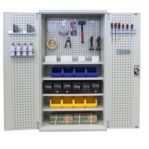 Thickened heavy-duty double-door hardware tool cabinet workshop spare parts locker with lock iron cabinet tool storage cabinet