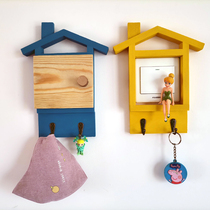 Cute Meng switch decorative socket patch protective cover adhesive hook solid wood pastoral wall sticker light control patch door Special