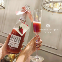 (Full 69) Advanced texture super beautiful rainbow export champagne glass flute-shaped cup goblet ritual sense