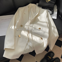 Tstz Afour homemade texture fracking white suit jacket Womens spring design Small crowd temperament Western suit