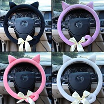 Car cartoon back cat steering wheel cover cute creative cat fashion personality non-slip winter warm car handle cover