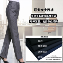 Telecom Lady Grey Long Pants Work Suit Straight Barrel Pants Salesman Professional West Pants Dark Grey Bank Hotel Winter