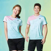 New sports couple suit unionix badminton suit spring summer short sleeve breathable quick-drying top