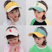 Color embroidery childrens tennis empty top hat boys and girls summer duck tongue sun hat baby child sun hat