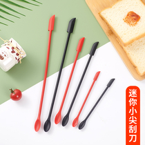Two-in-one double head mini silicone spatula spoon set extended cosmetic bottle small tip scraper jam material spatula creative