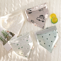 Teasing monkey baby pure cotton triangular saliva towel baby double layer of press buckle surrounding mouth spring autumn winter children press buckle scarves