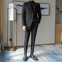 Suit mens suit Korean slim fit handsome British style business formal mens casual suit Wedding groom dress