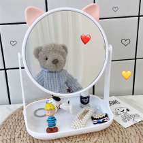 Mirror Household small small mirror desktop can stand hand-held office dressing mirror round girl dormitory makeup mirror