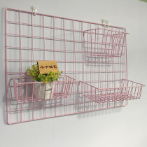 ins Nordic photo wall wrought iron grid doll wall pink room decoration rack chic dormitory renovation