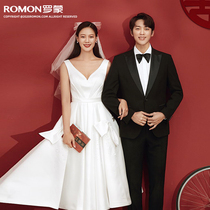 Romon Lomontastado wedding banquet suit suit suit suit male host groom groom Grooman Korean version of slim dress