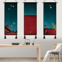 Innovative Chinese style hanging painting fabric living room bedroom decoration painting corridor aisle blocking cloth Tea House Chinese tapestry