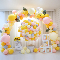 Net celebrity balloon arch Childrens birthday party Babys birthday decoration Macaron hot air balloon decoration Wedding