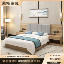 Guesthouse Bed Hotel Furniture Custom Manufacturer Puncturoom Single Room Full Set Apartment Folk Sleeping Single Bed Double Bed Room Special Bed