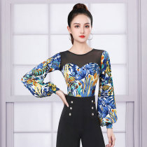 Dambao Ro Superior Morden Dance Blouse 2022 New Female Latin Dance Practice Wear Long Sleeve National Standard Dance Practice Service