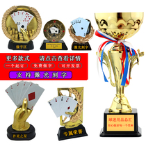 Resin poker creative trophy model Texas Holdem competition small trophy Medals playing cards ornaments