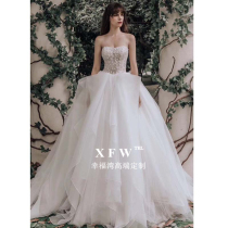 Mori Super fairy temperament master wedding dress dream trailing 2021 New Princess Bride chest thin small man