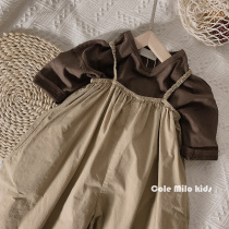 Girl skirt pants baby straps pants spring and summer Korean version of one-piece dress female baby baby wide leg pants tide suspenders skirt