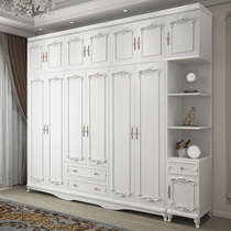 European-style wardrobe six-door modern simple four or five-door household bedroom carved cabinet casement 56-door wooden large wardrobe