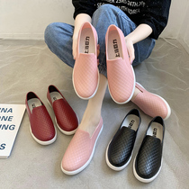 Rain shoes womens fashion models wear summer new ladies kitchen work waterproof non-slip water shoes low-top light rubber shoes