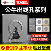 Bull blank panel with outlet hole 86 type decorative cover ugly blocking hole piercing hole panel decorative whiteboard socket