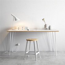 Nordic solid wood writing table bedroom student desk iron household ins table simple computer desk writing desk