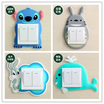 Cartoon Light Switch Patch Wall Sticker Protective Sleeve Creative Living Room Bedroom Eurostyle Lamp Socket Decoration Cover Minimalist